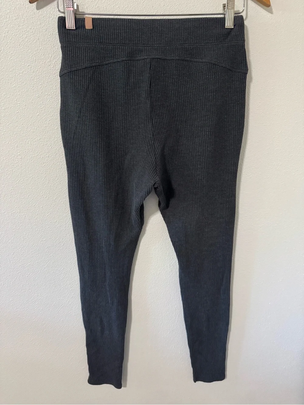 Lunya Restore Thermal Waffle Knit Draped Lounge Joggers Dark Gray Pima Cotton-S